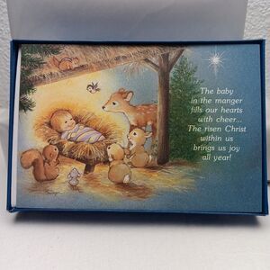 18 Holiday Cards With Envelopes Joyfully Yours Baby in The Manger Religious